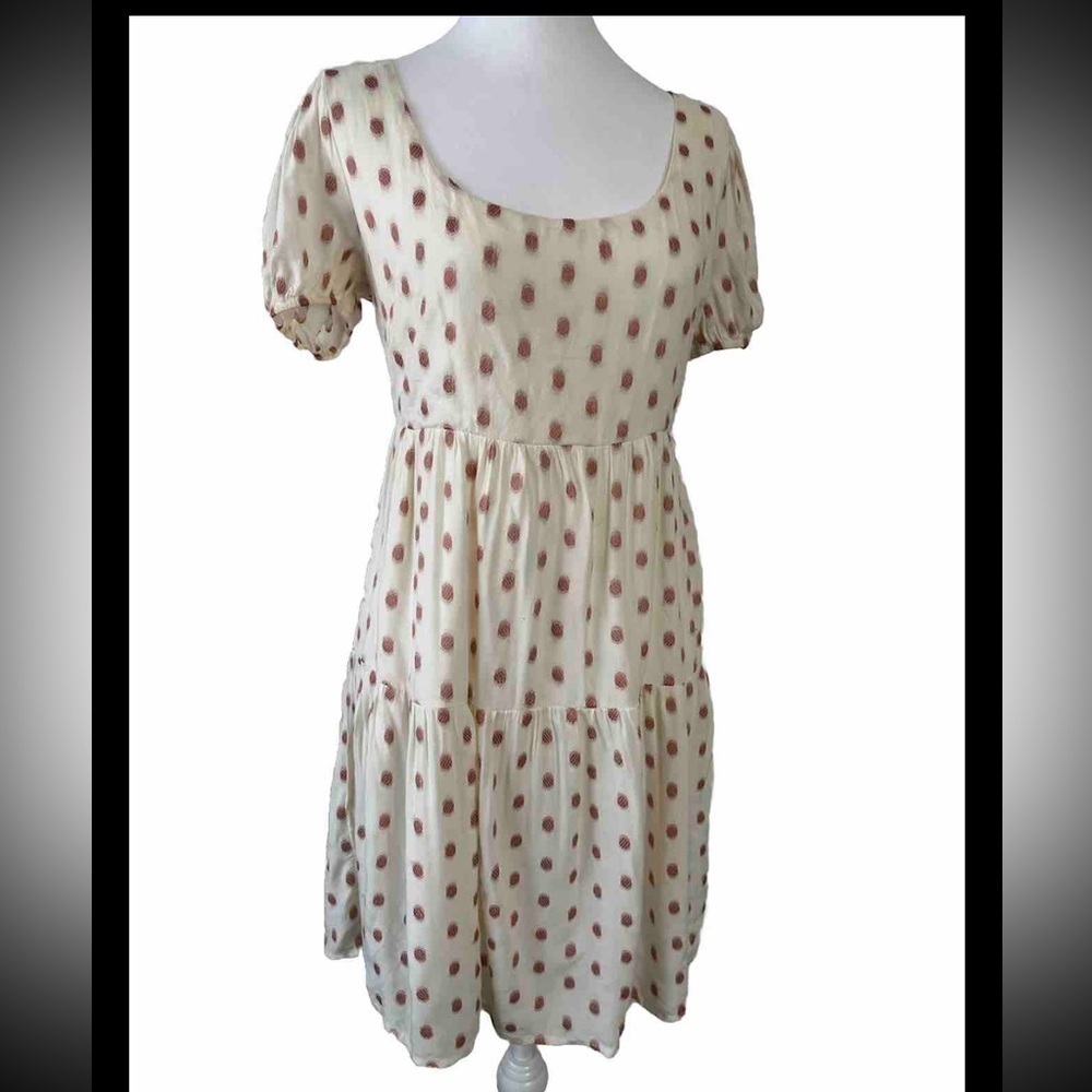 Jessica Simpson Ivory Open Back Tiered Summer Dress Small
